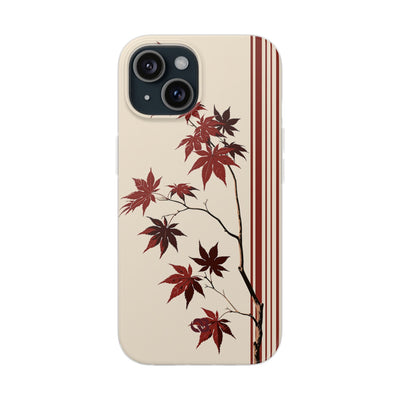 Red Lite Phone Case for iPhone - Crimson Momiji Stripe