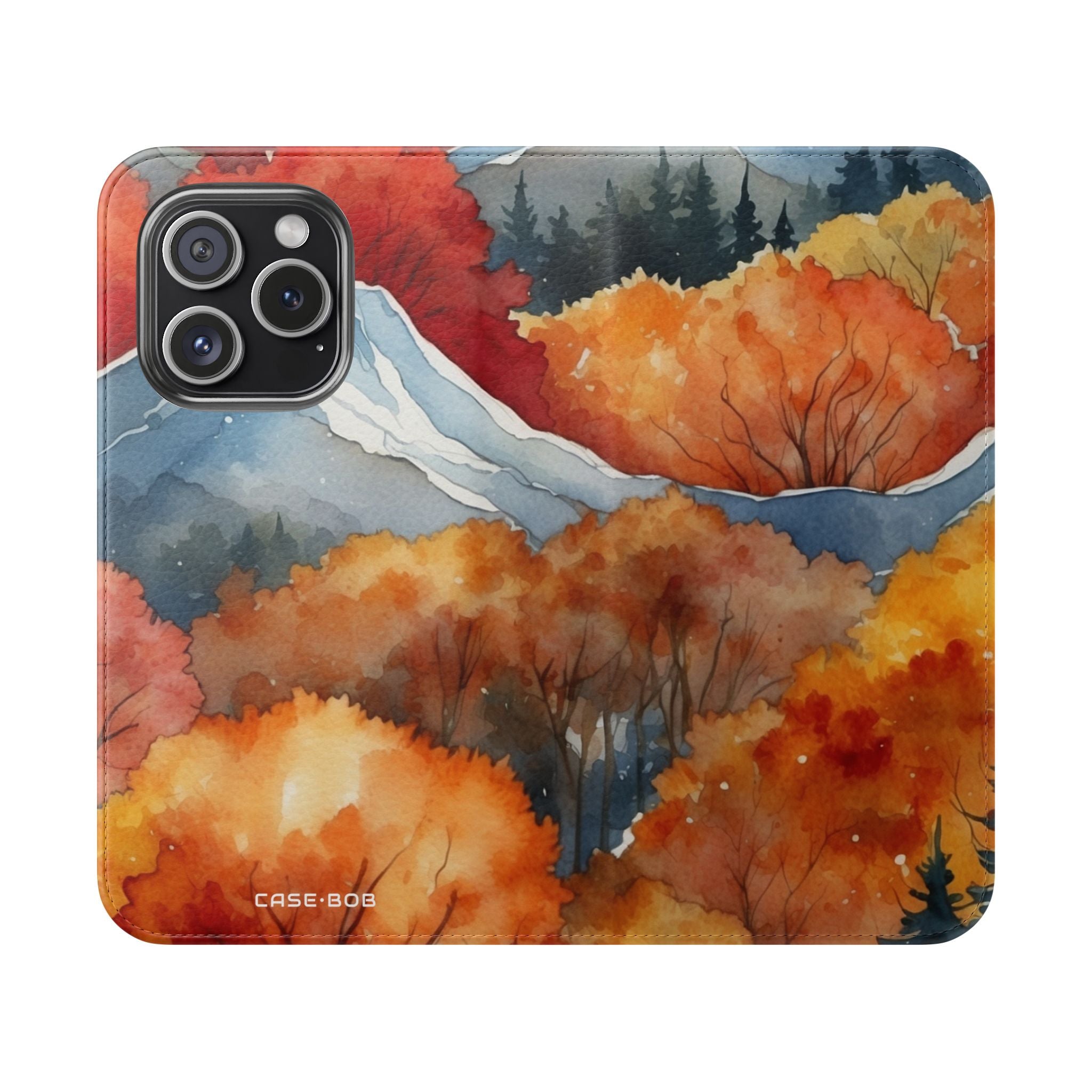 Snowcapped Ember Mountains - iPhone 15 Pro Case - Wallet