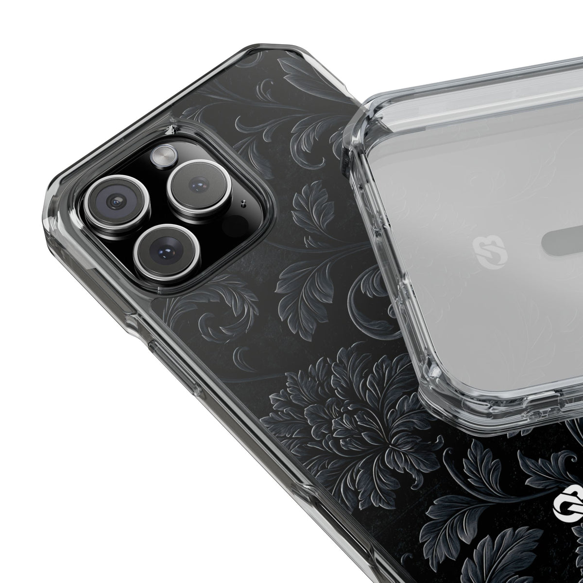 Obsidian Damask · Clear Impact Magnetic Phone Case for iPhone ·  Black