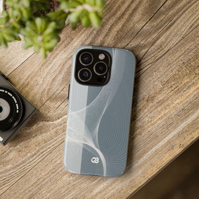 Grey Tough Phone Case for iPhone - Slate Mesh Horizon