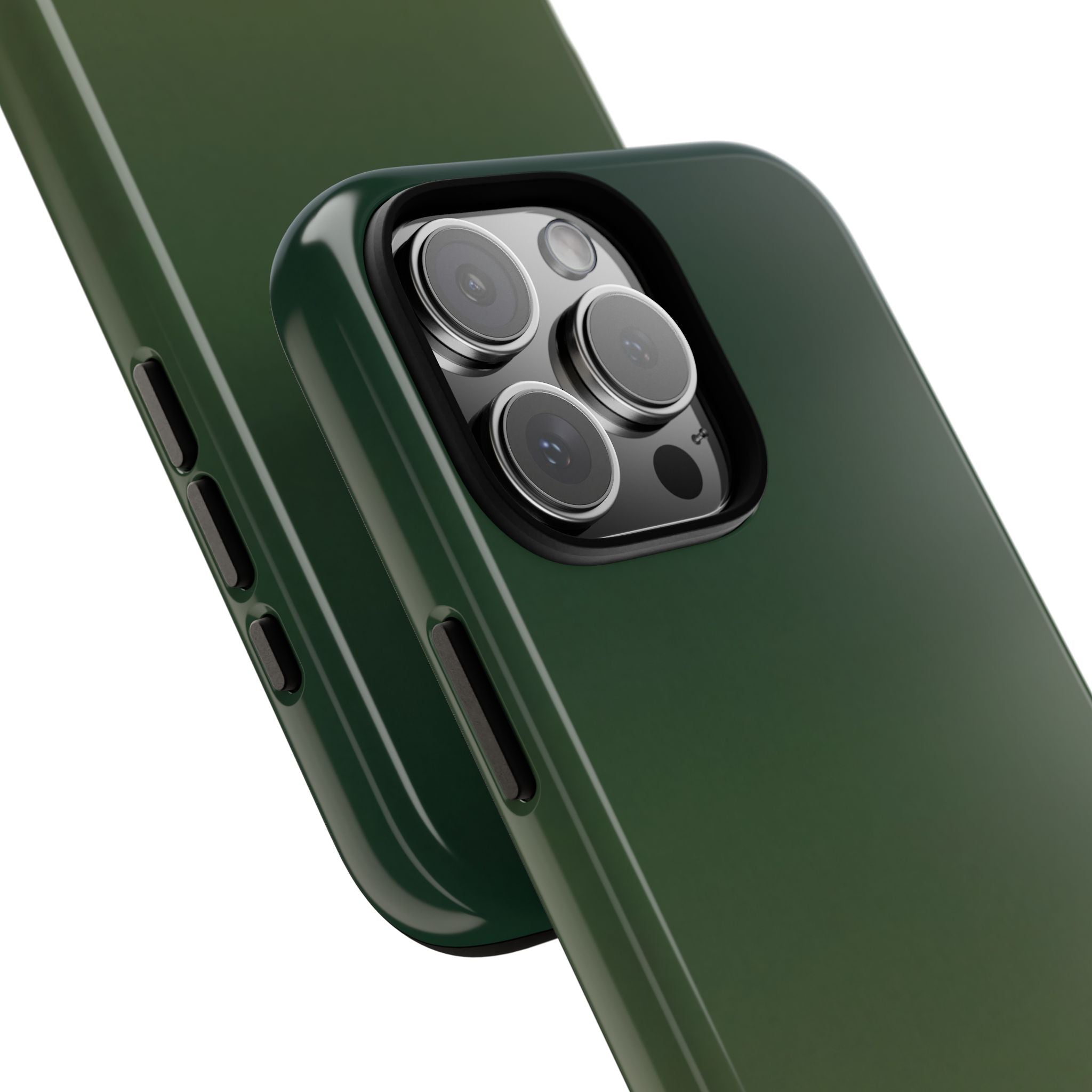 Green Tough Phone Case for iPhone - Shadow Moss Grain