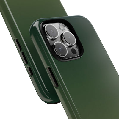 Green Tough Phone Case for iPhone - Shadow Moss Grain