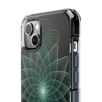 Green Impact MagSafe Phone Case for iPhone - Cyan Signal Bloom
