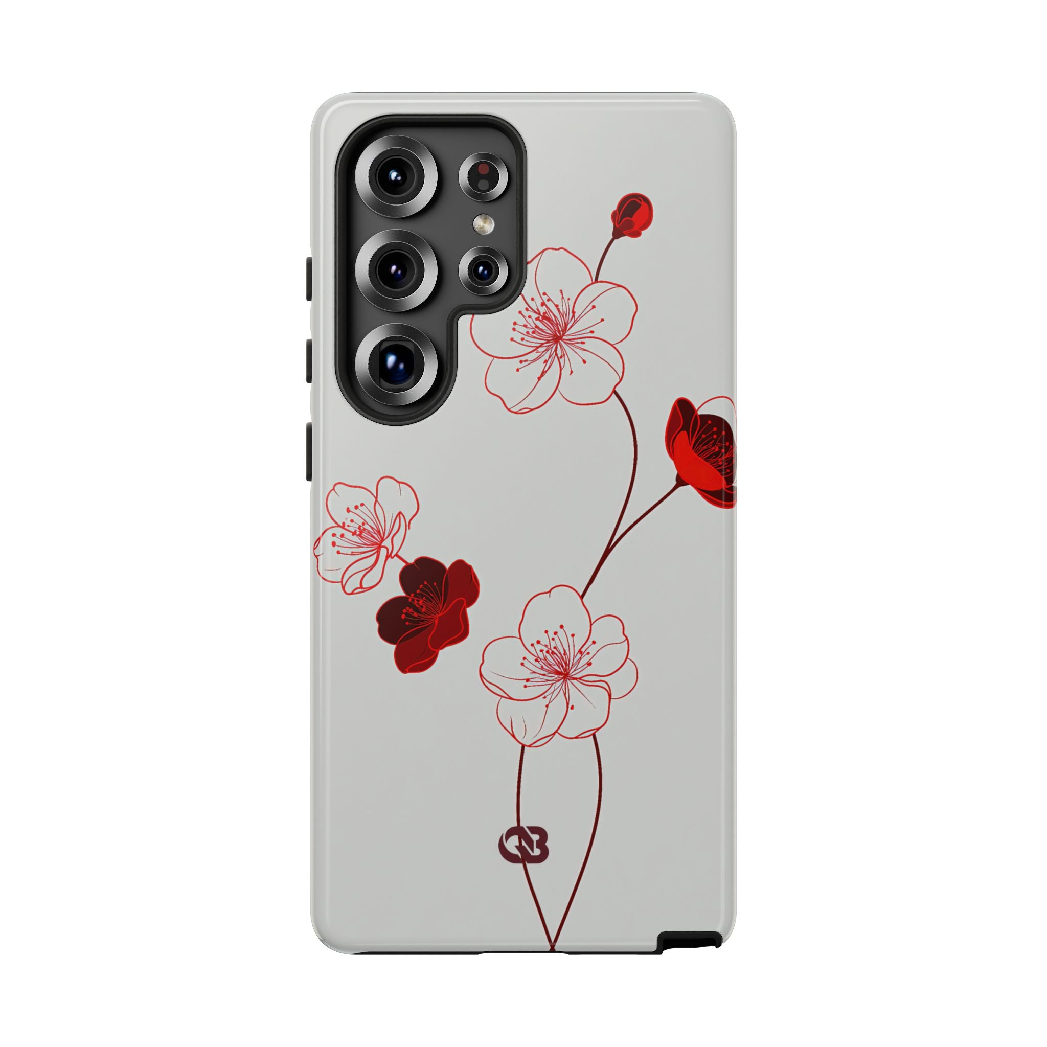 Red Tough Phone Case for Samsung - Kyoto Ember Bloom