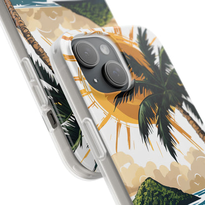 Sunny Palm Breeze iPhone 15 Case - Soft