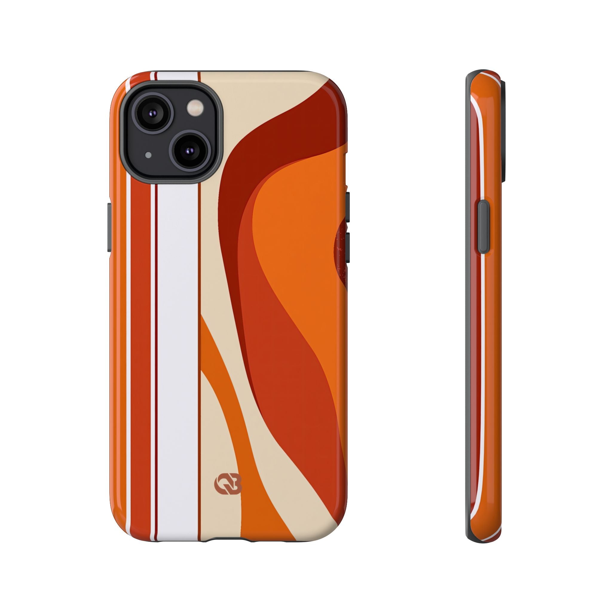 Orange Tough Phone Case for iPhone - Terracotta Metro Line