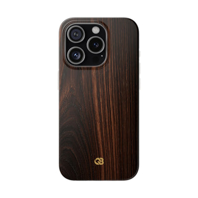 Brown Lite Phone Case for iPhone - Burnished Mahogany Grain