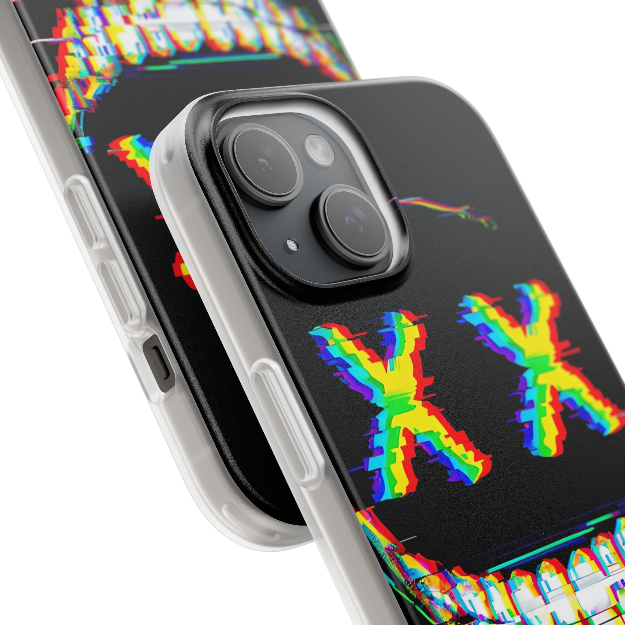 Glitch Grin Distortion · Soft Handyhülle für iPhone