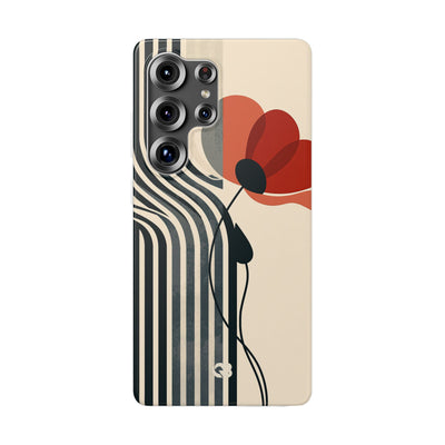 Beige Lite Phone Case for Samsung - Crimson Line Bloom