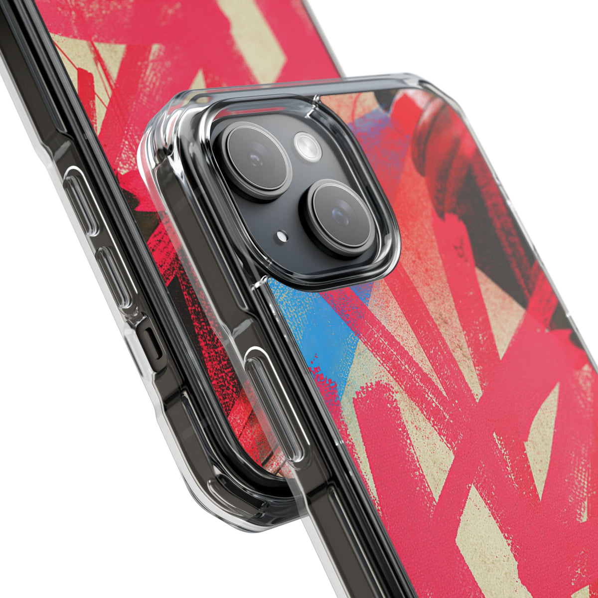 Neon Spray Tag · Clear Impact Magnetic Phone Case for iPhone · Pink