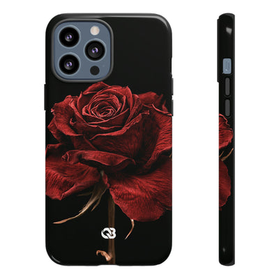 Crimson Noir Rose · Tough Phone Case for iPhone · Black