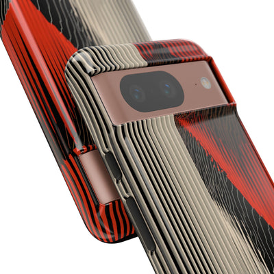 Red Tough Phone Case for Google Pixel - Crimson Pulse Topo