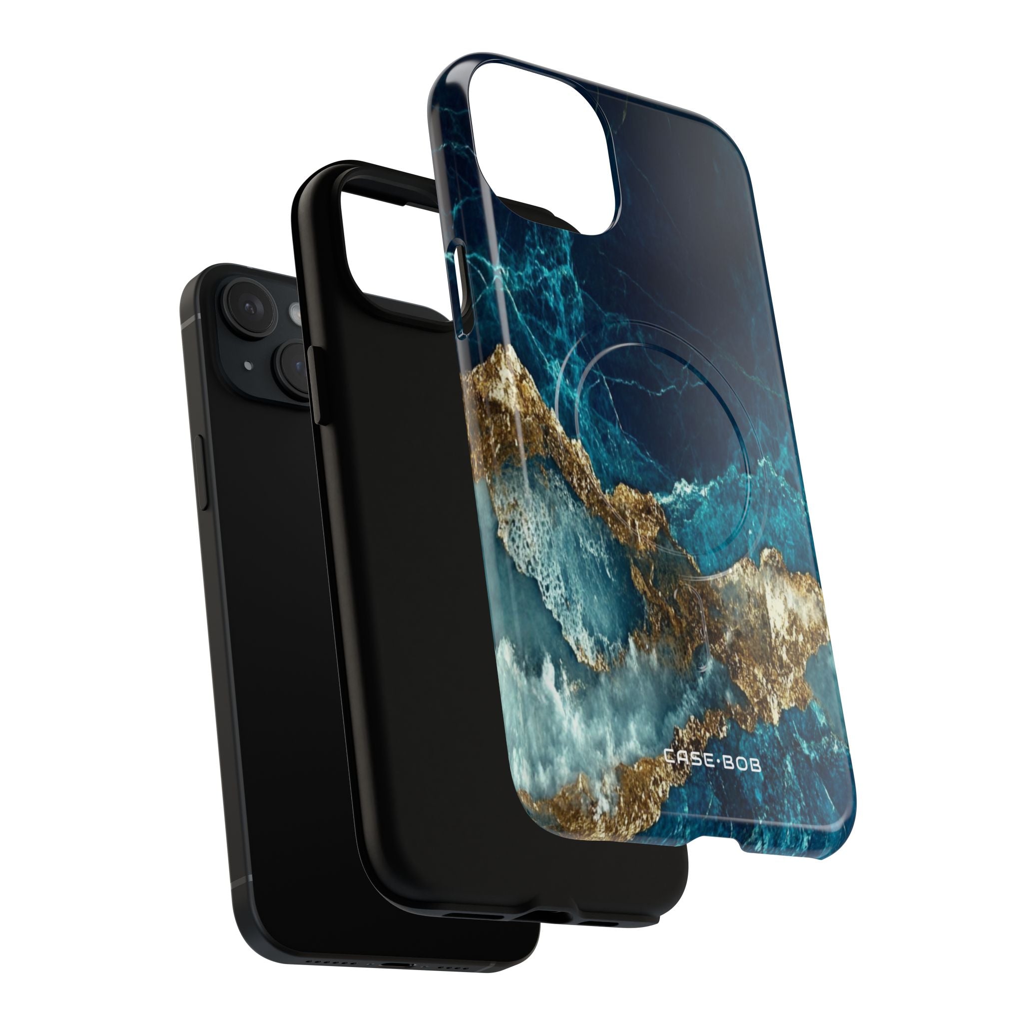 Jagged Gold Split iPhone 15 Plus Case - Tough+