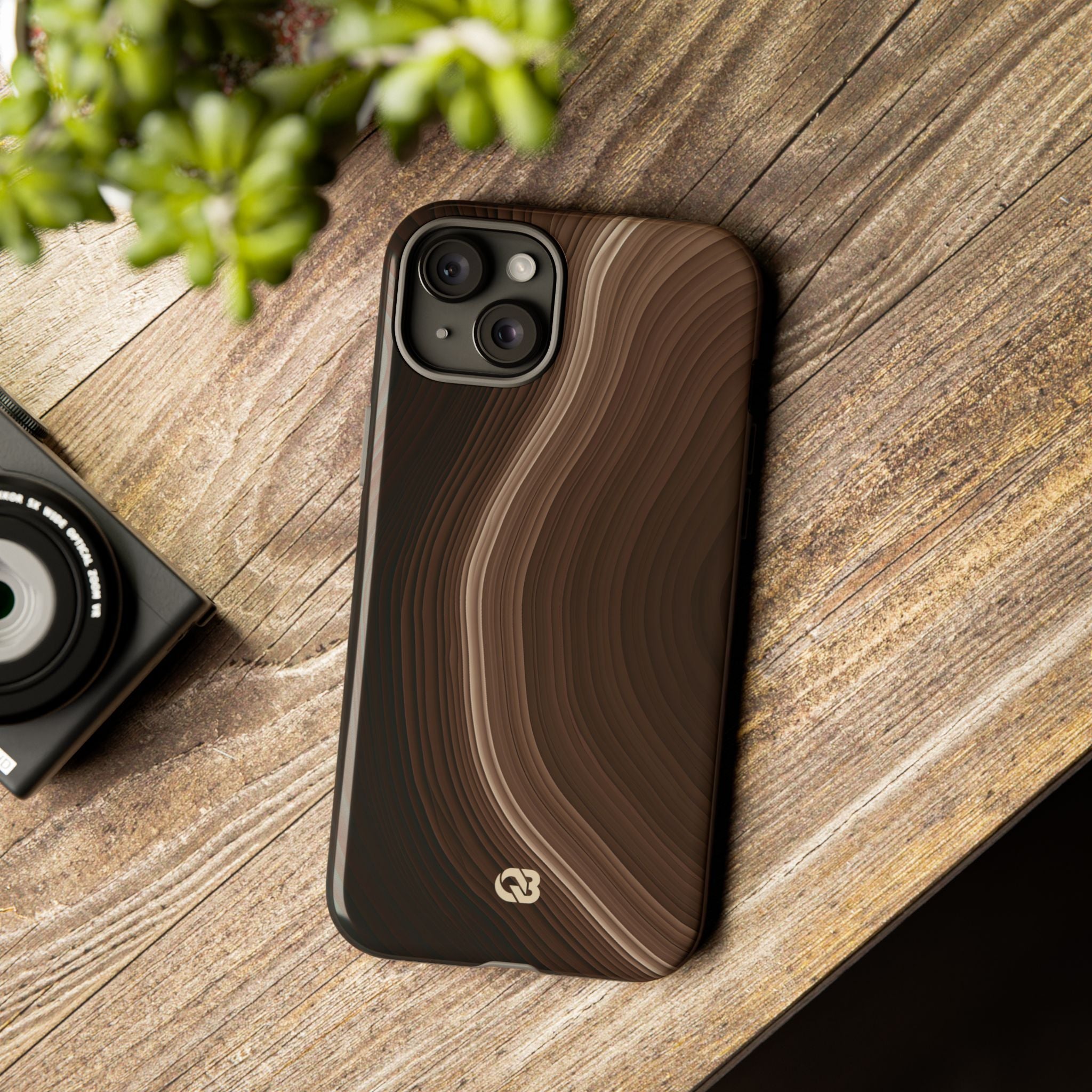 Brown Tough Phone Case for iPhone - Bronzed Canyon Relief