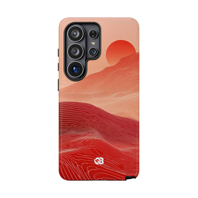 Red Tough Phone Case for Samsung - Crimson Ridge Lines