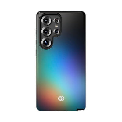 Black Tough Phone Case for Samsung - Electric Prism Grain