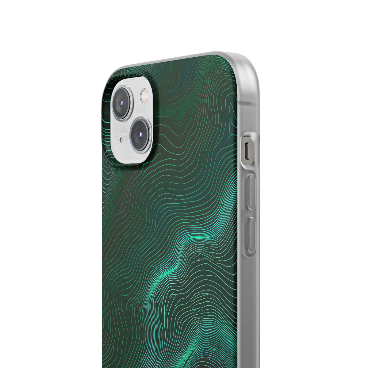 Teal Lite Phone Case for iPhone - Neon Jade Contour