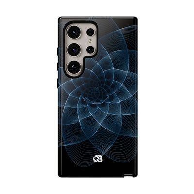 Blue Tough Phone Case for Samsung - Cobalt Geometric Bloom