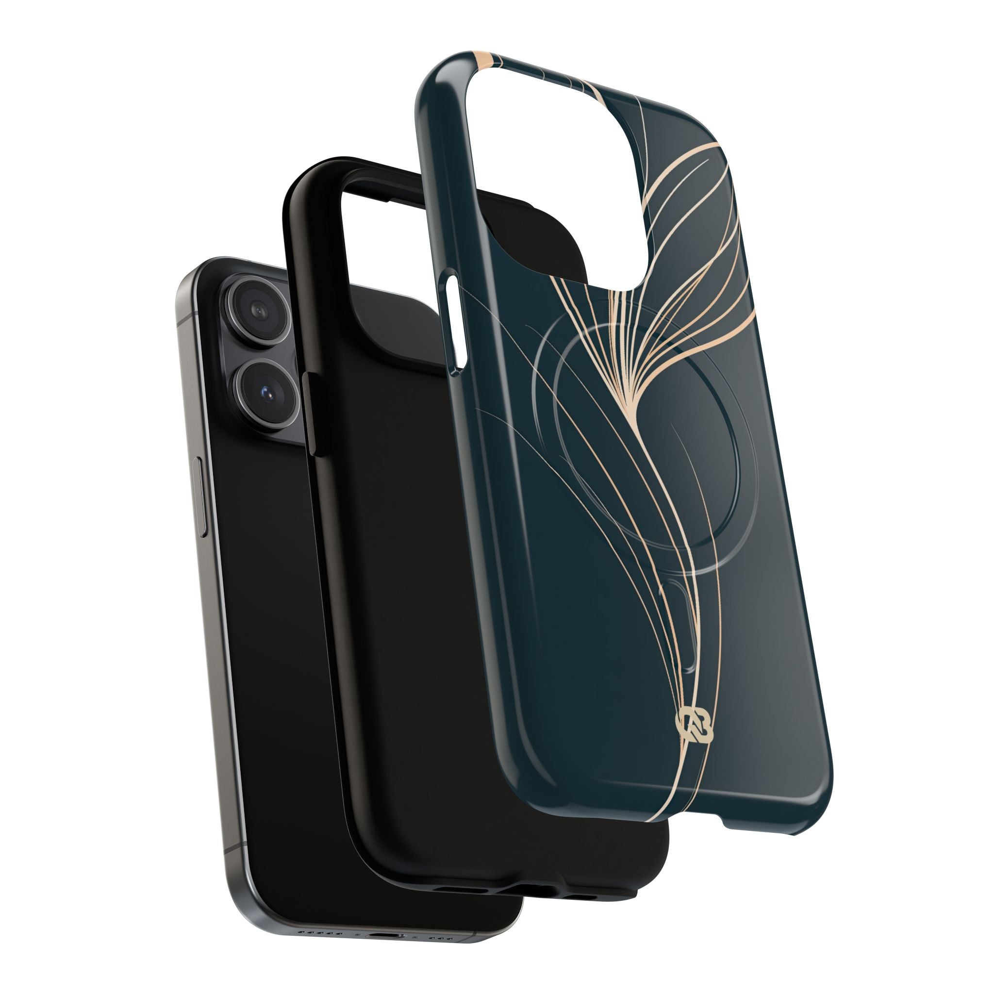 Teal Tough 2.0 Magsafe Phone Case for iPhone - Sandstone Silk Flora