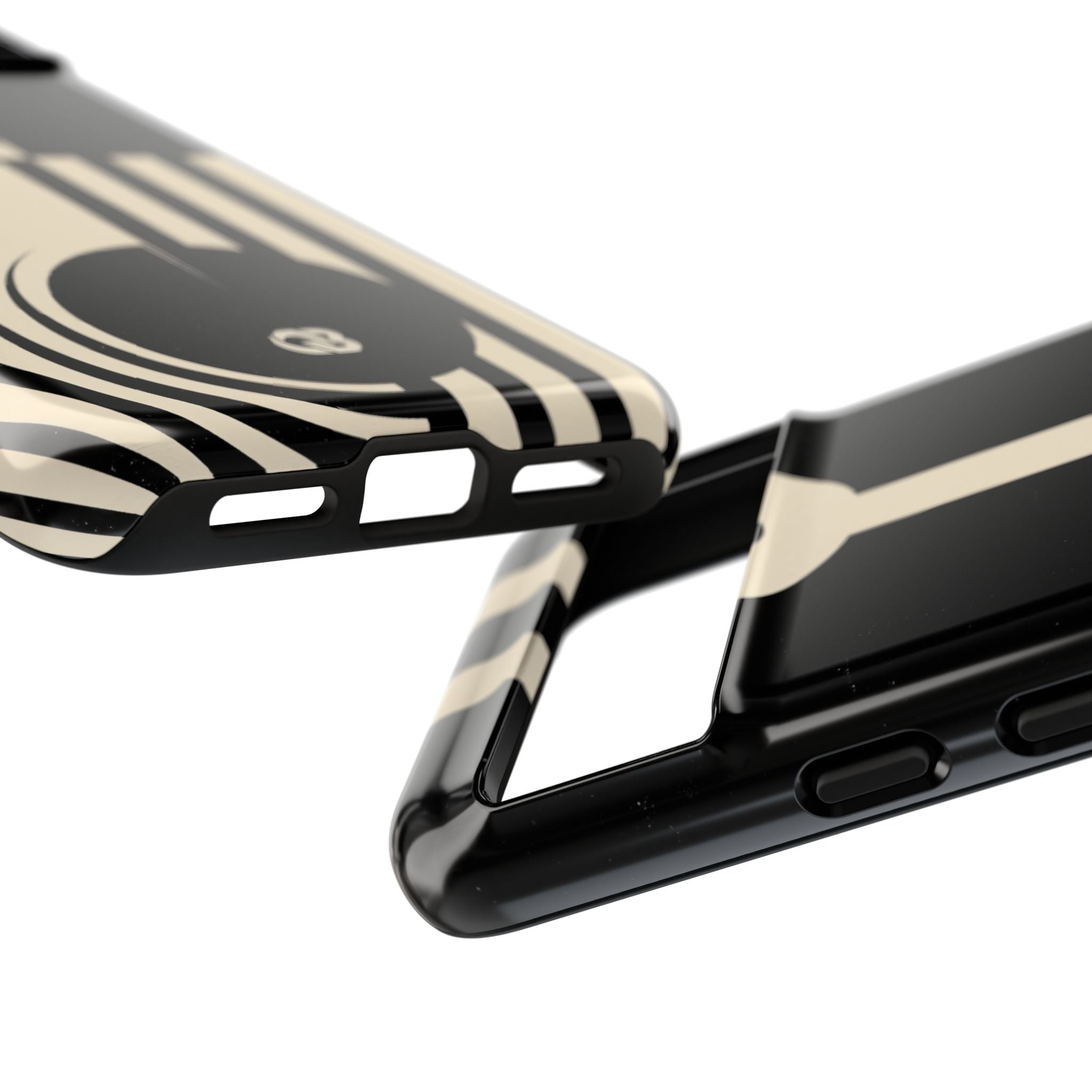 Black Tough Phone Case for Google Pixel - Ivory Signal Grid
