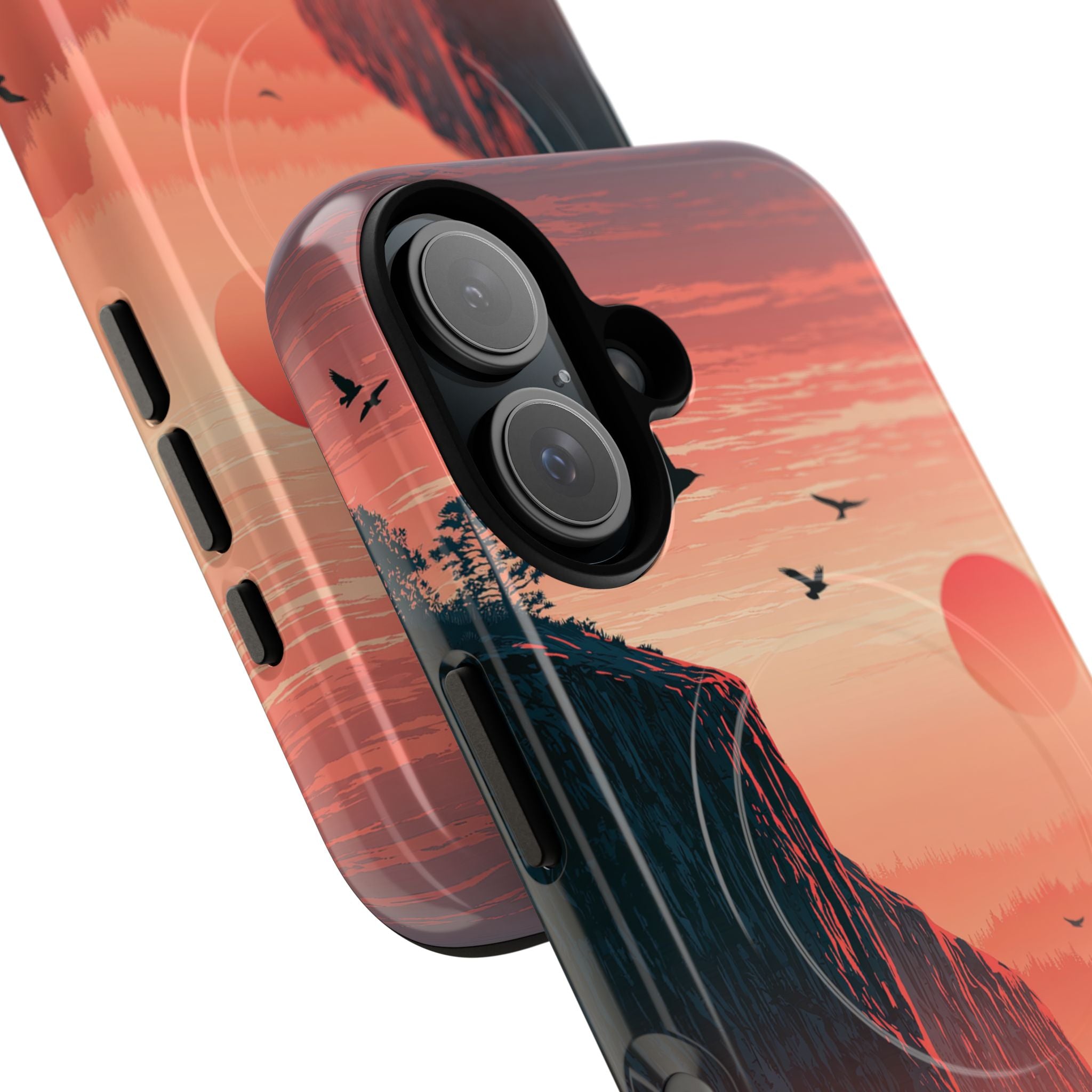 Orange Tough 2.0 Magsafe Phone Case for iPhone - Crimson Ridge Flight