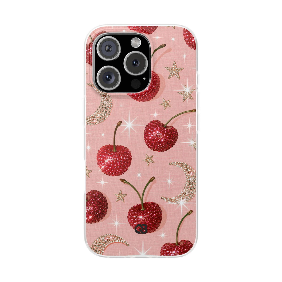 Bedazzled Ruby Cherries · Lite Phone Case for iPhone ·  Pink