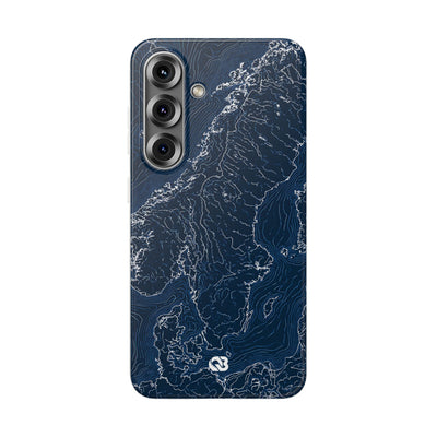 Nordic Contour Chart · Lite Phone Case for Samsung · Blue