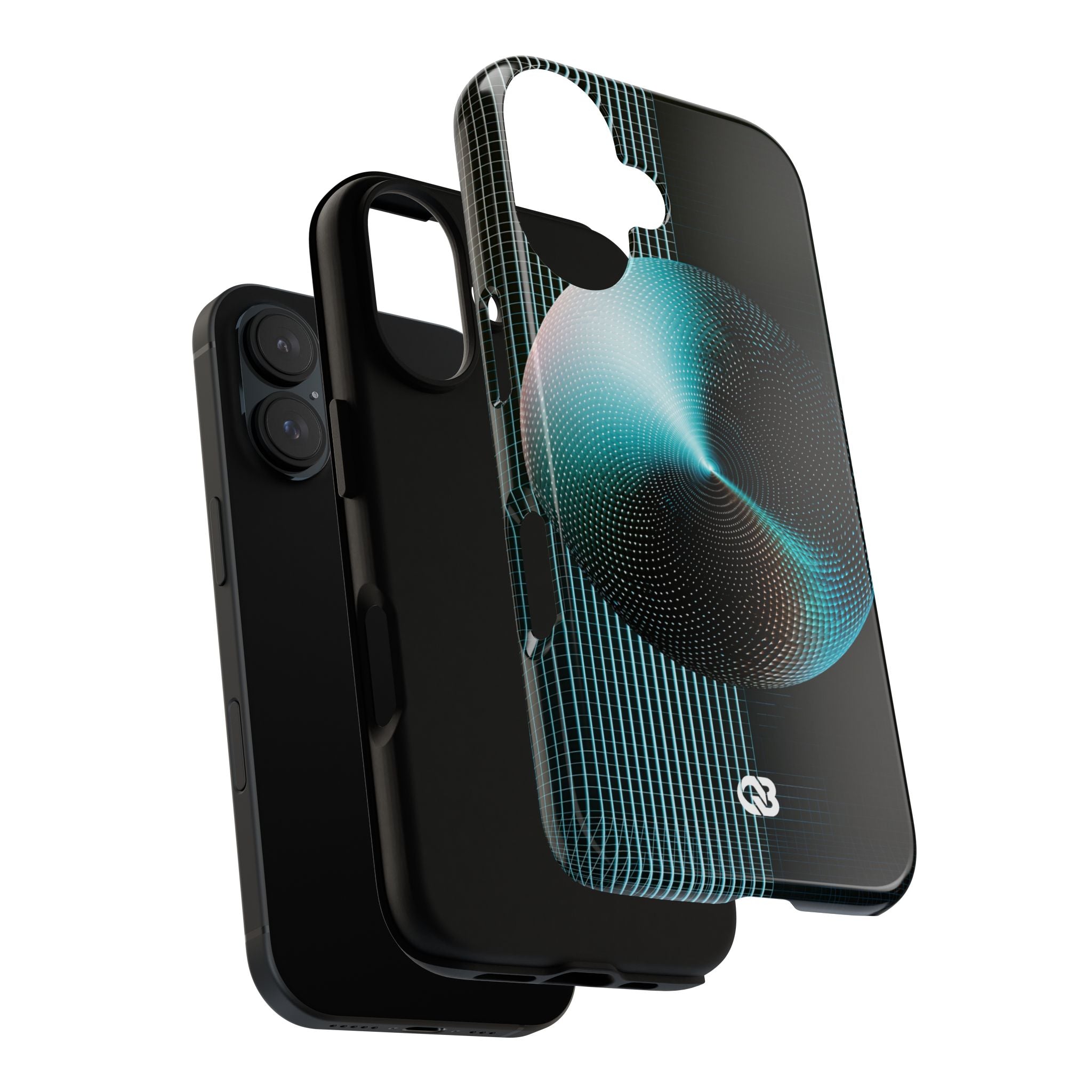 Blue Tough Phone Case for iPhone - Cyan Vector Sphere