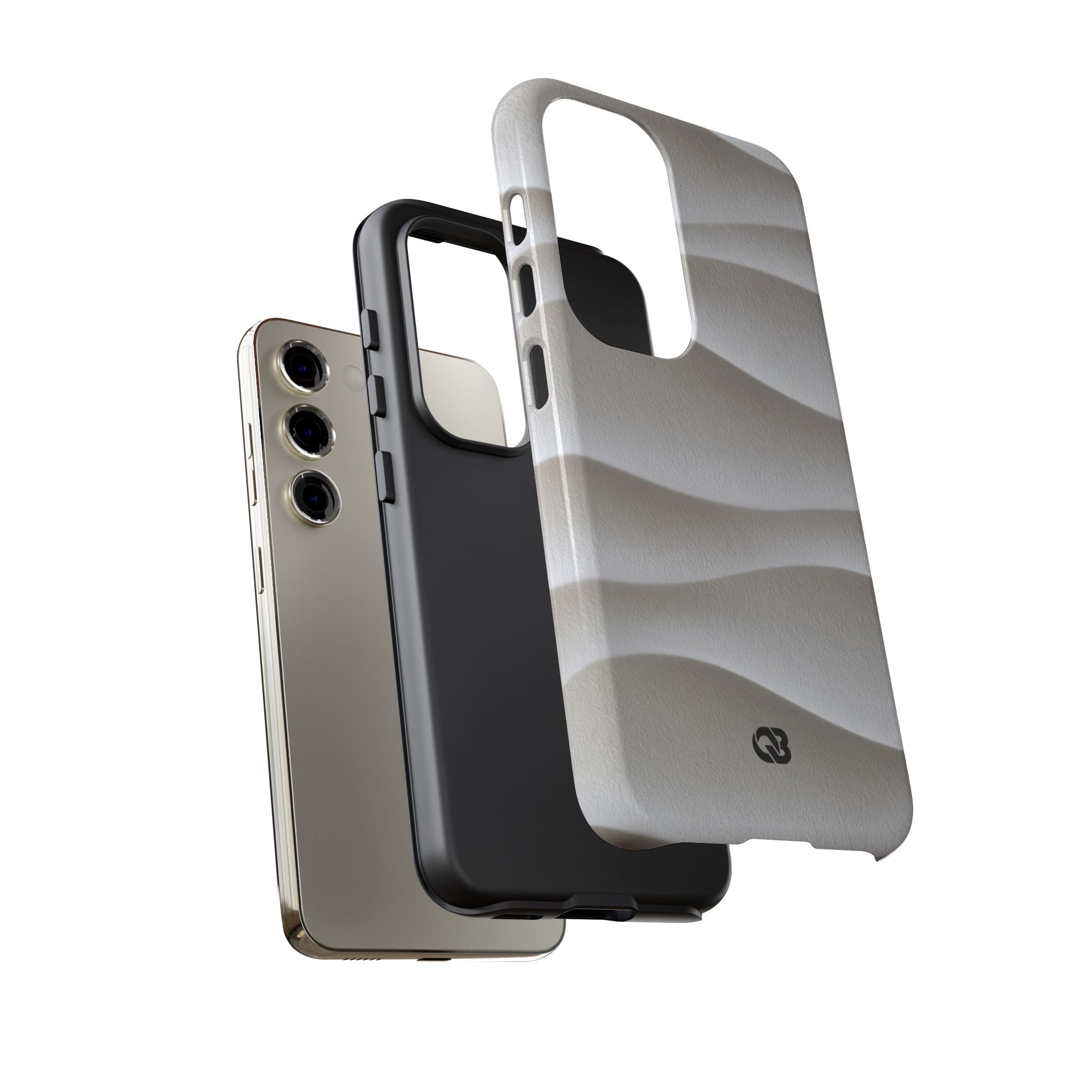 White Tough Phone Case for Samsung - Arctic Flow Ridges