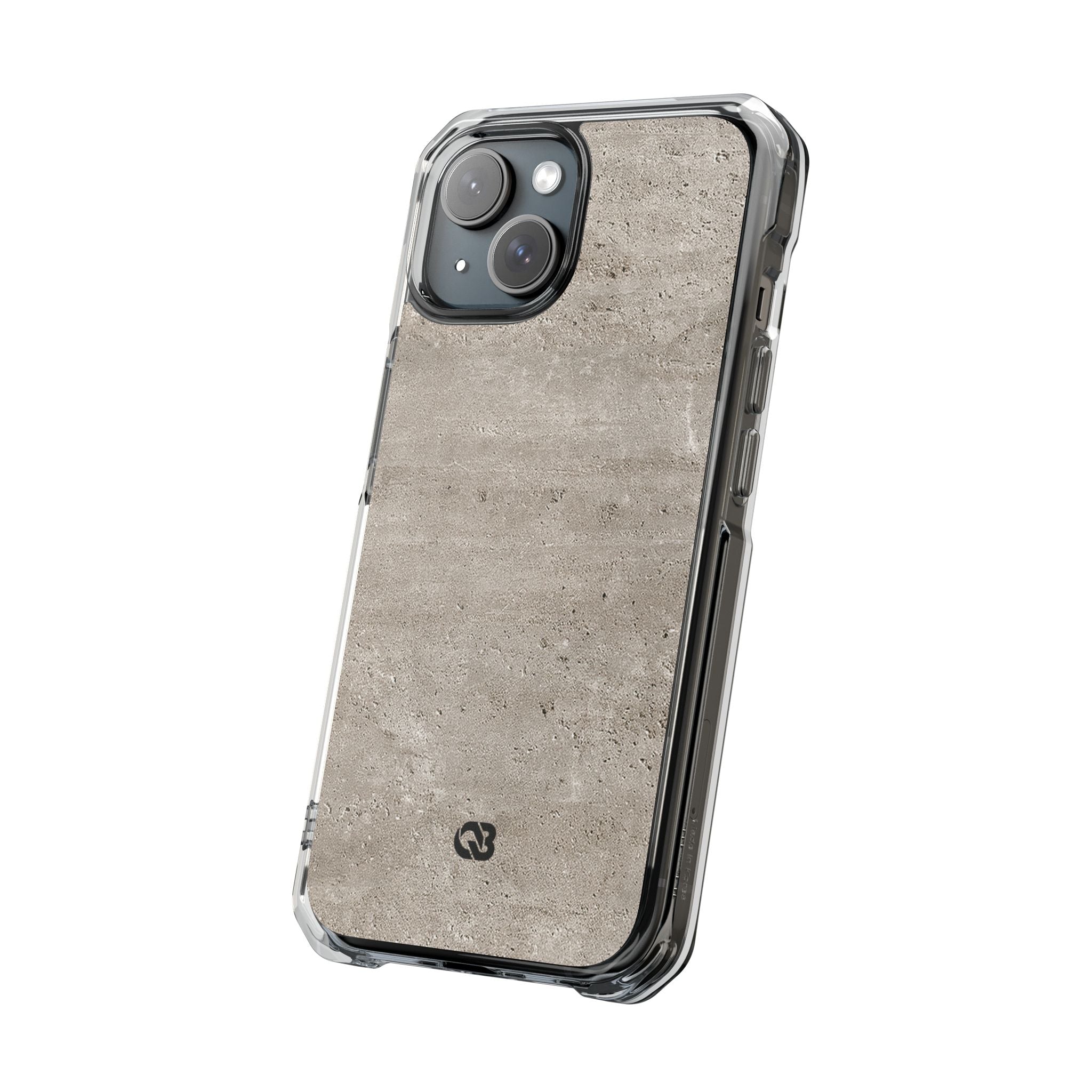 Grey Impact MagSafe Phone Case for iPhone - Brutalist Stone Grit