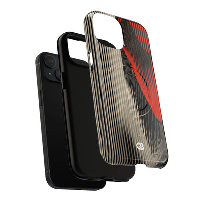 Red Tough 2.0 Magsafe Phone Case for iPhone - Crimson Pulse Topo