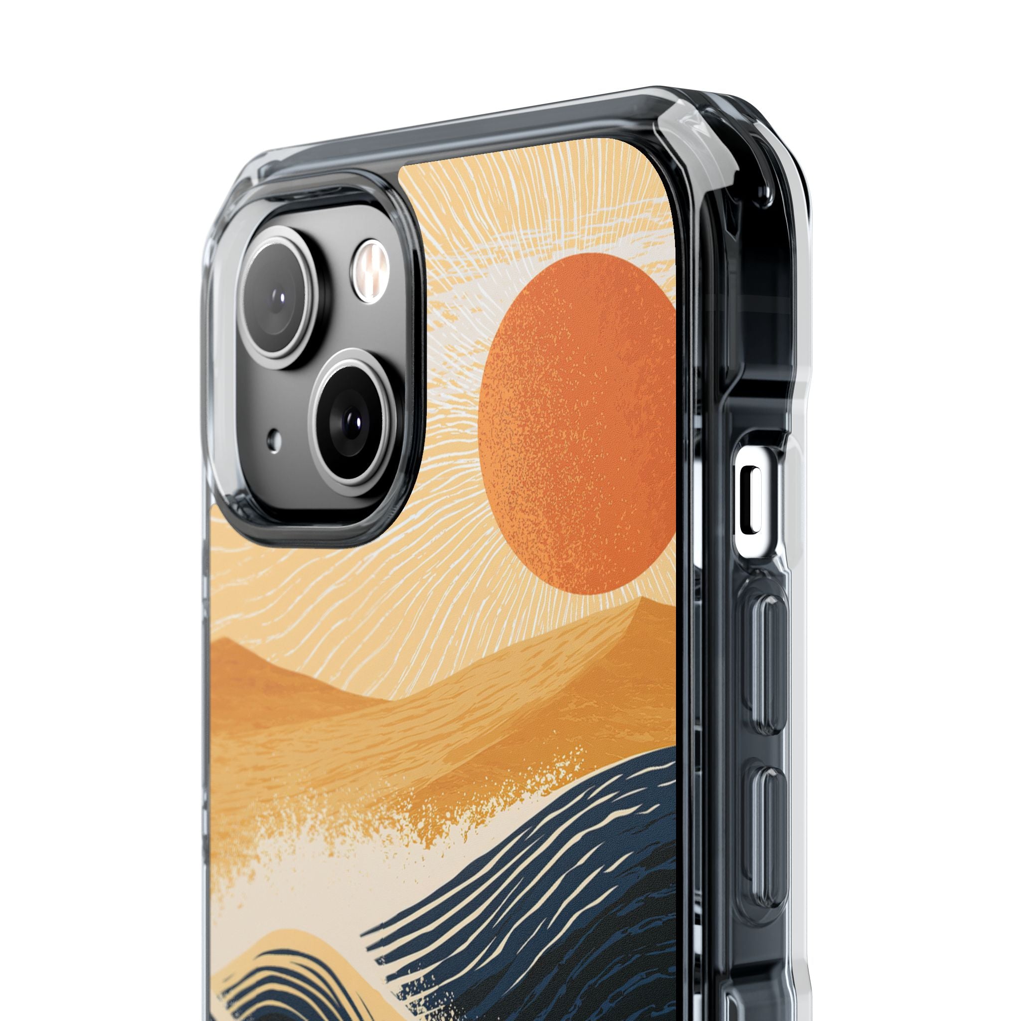 Blue Impact MagSafe Phone Case for iPhone - Kyoto Cresting Tide