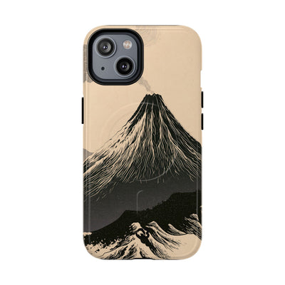 Beige Tough 2.0 Magsafe Phone Case for iPhone - Obsidian Ink Summit