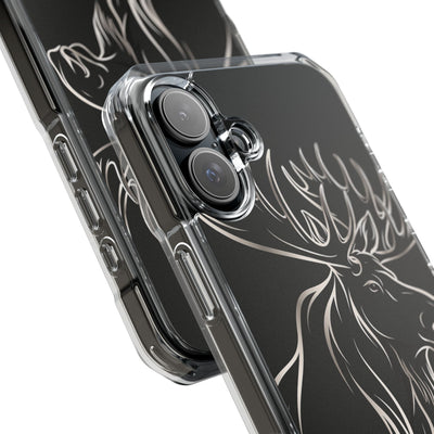 Nordic Moose Contour · Clear Impact Magnetic Phone Case for iPhone · Black
