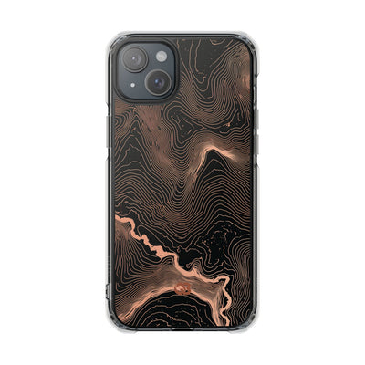 Orange Impact MagSafe Phone Case for iPhone - Salmon Ridge Topo