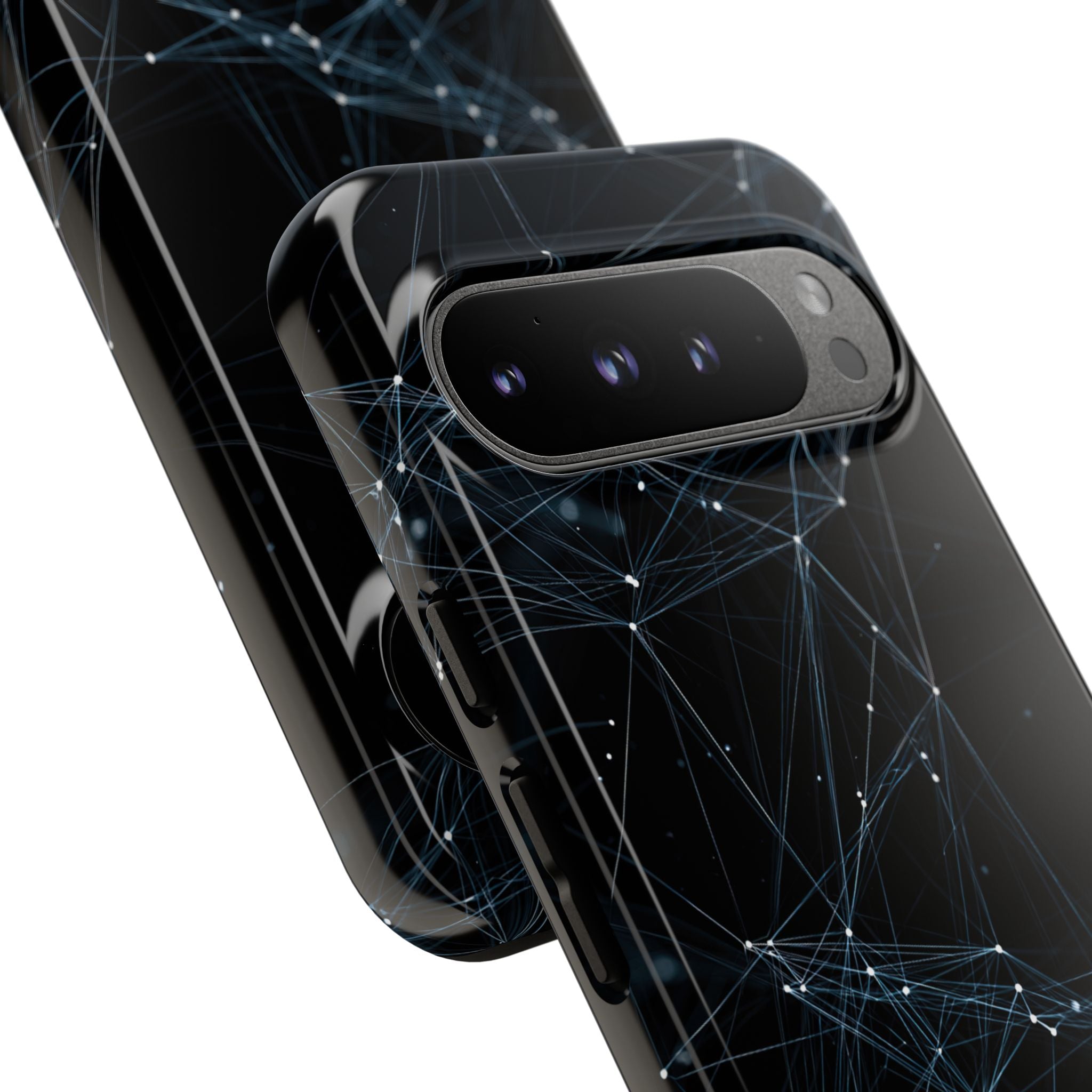 Black Tough Phone Case for Google Pixel - Arctic Neural Mesh