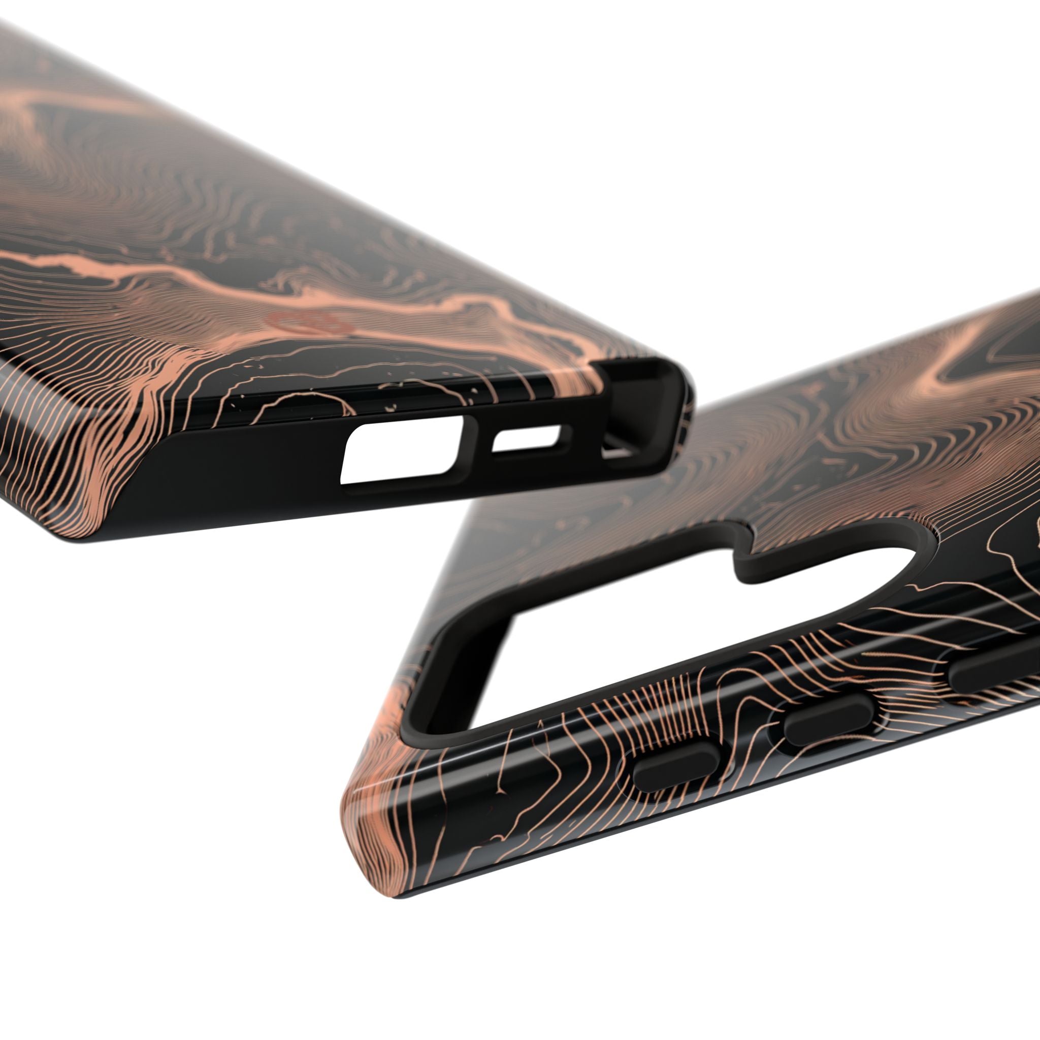 Orange Tough Phone Case for Samsung - Salmon Ridge Topo