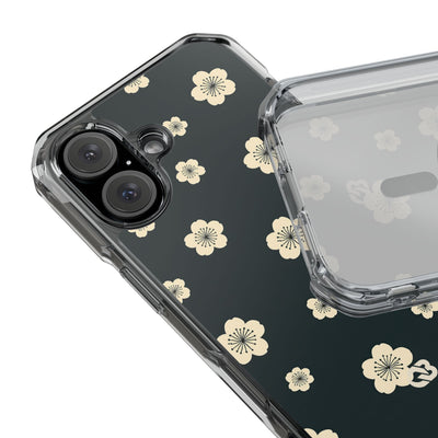 Teal Impact MagSafe Phone Case for iPhone - Obsidian Cream Petals