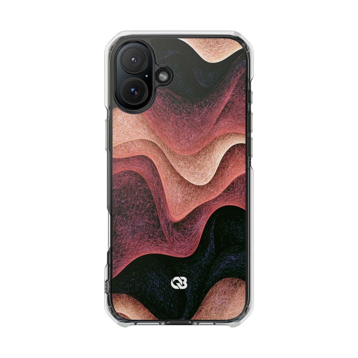 Rose Contour Waves · Clear Impact Magnetic Phone Case for iPhone · Pink