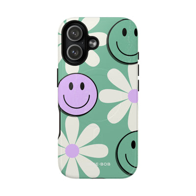 Smiley Daisy Glow iPhone 17 Case - Tough+ - CASE•BOB