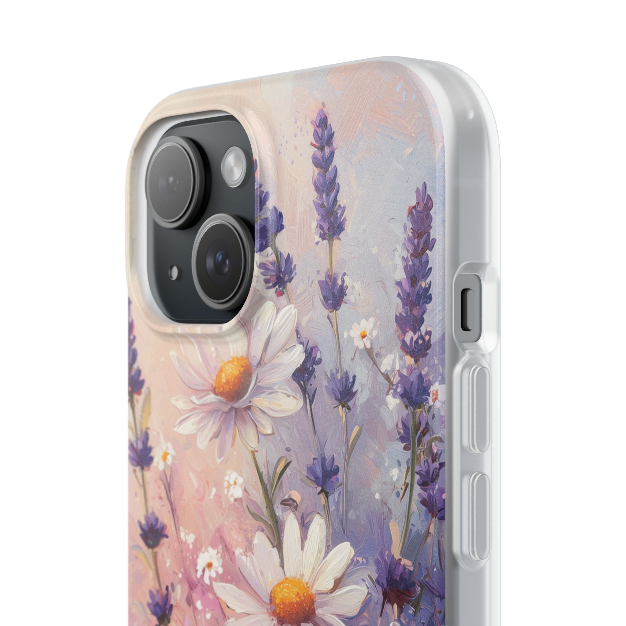 Daisy Lavender Bloom iPhone 15 Case - Soft