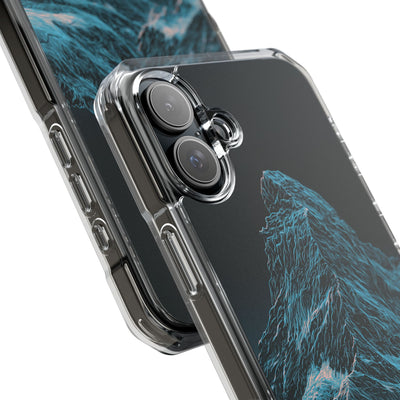 Glacial Alpine Peak · Clear Impact Magnetic Phone Case for iPhone · Blue