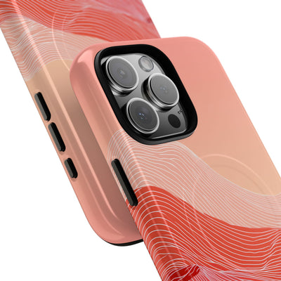 Red Tough 2.0 Magsafe Phone Case for iPhone - Crimson Ridge Contour