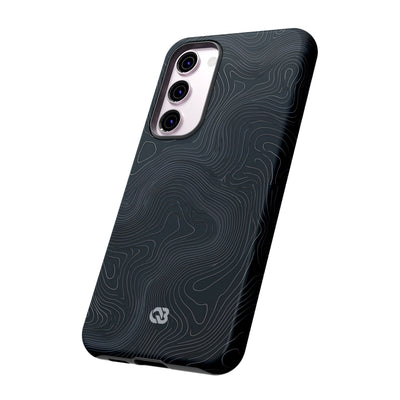 Black Tough Phone Case for Samsung - Obsidian Ridge Topo