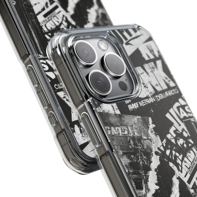 Underground Punk Collage · Clear Impact Magnetic Phone Case for iPhone · Black
