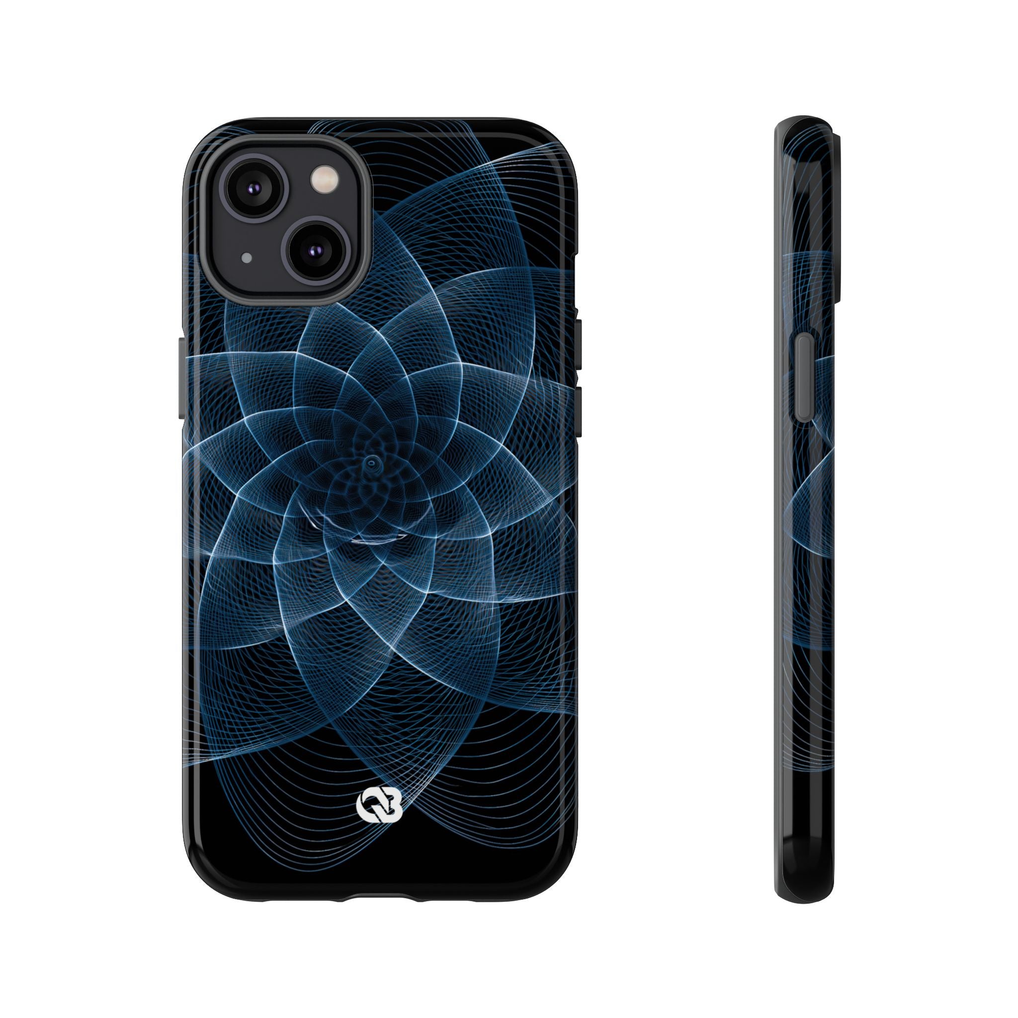 Blue Tough Phone Case for iPhone - Cobalt Geometric Bloom