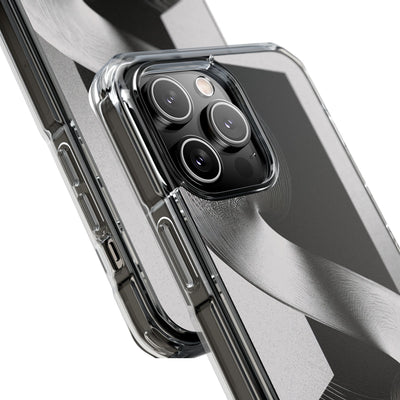 Grey Impact MagSafe Phone Case for iPhone - Obsidian Moiré Wave