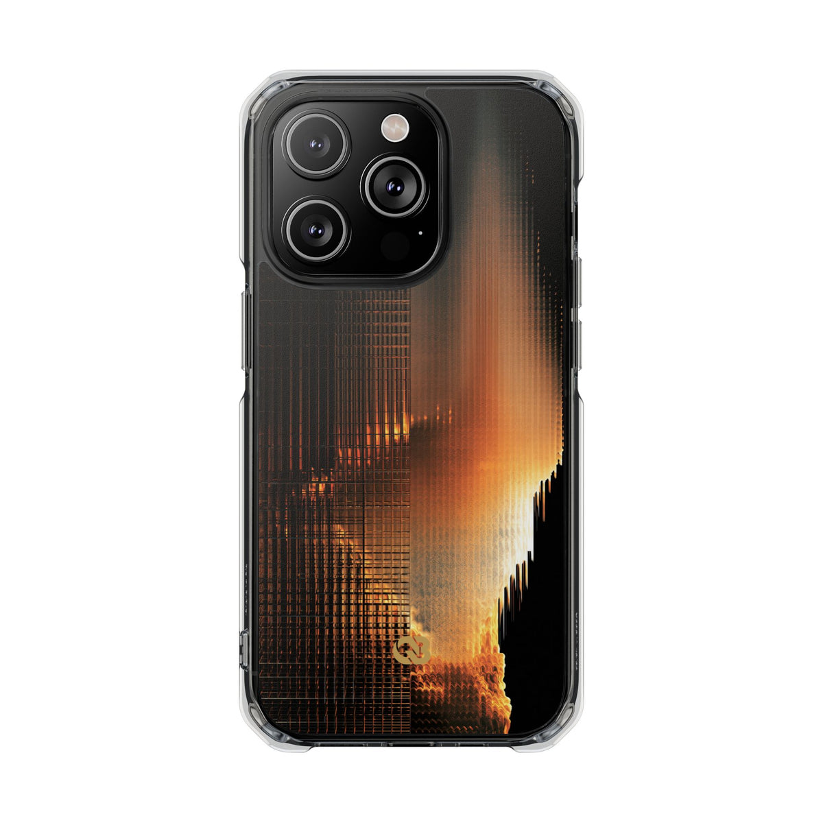 Luminous Grid · Clear Impact Magnetic Phone Case for iPhone · Black
