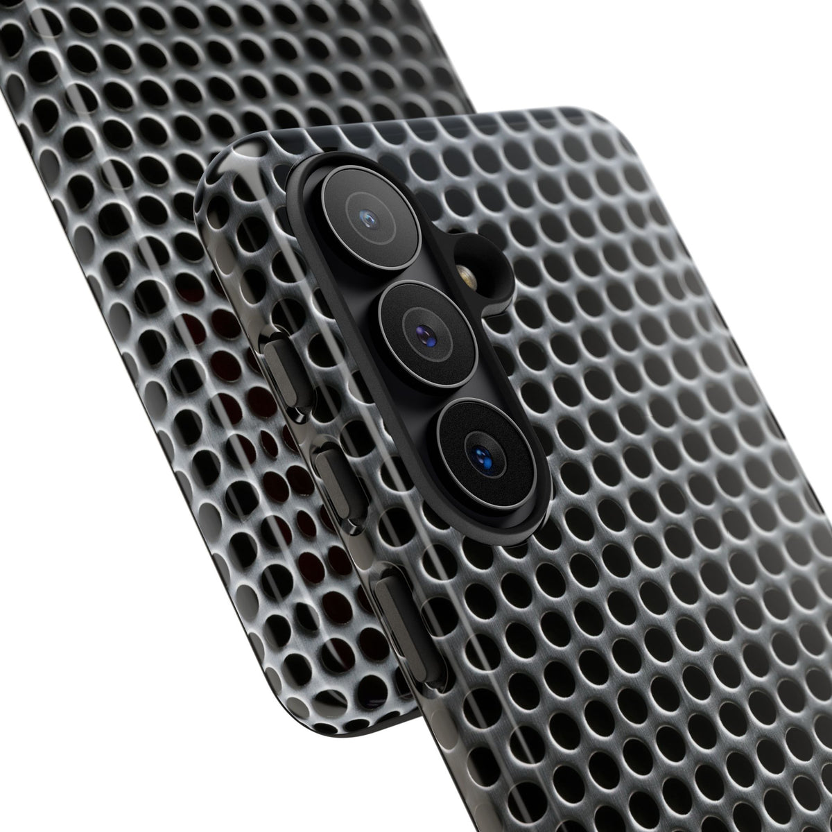 Brushed Perforated Steel · Tough Phone Case for Samsung · Silver