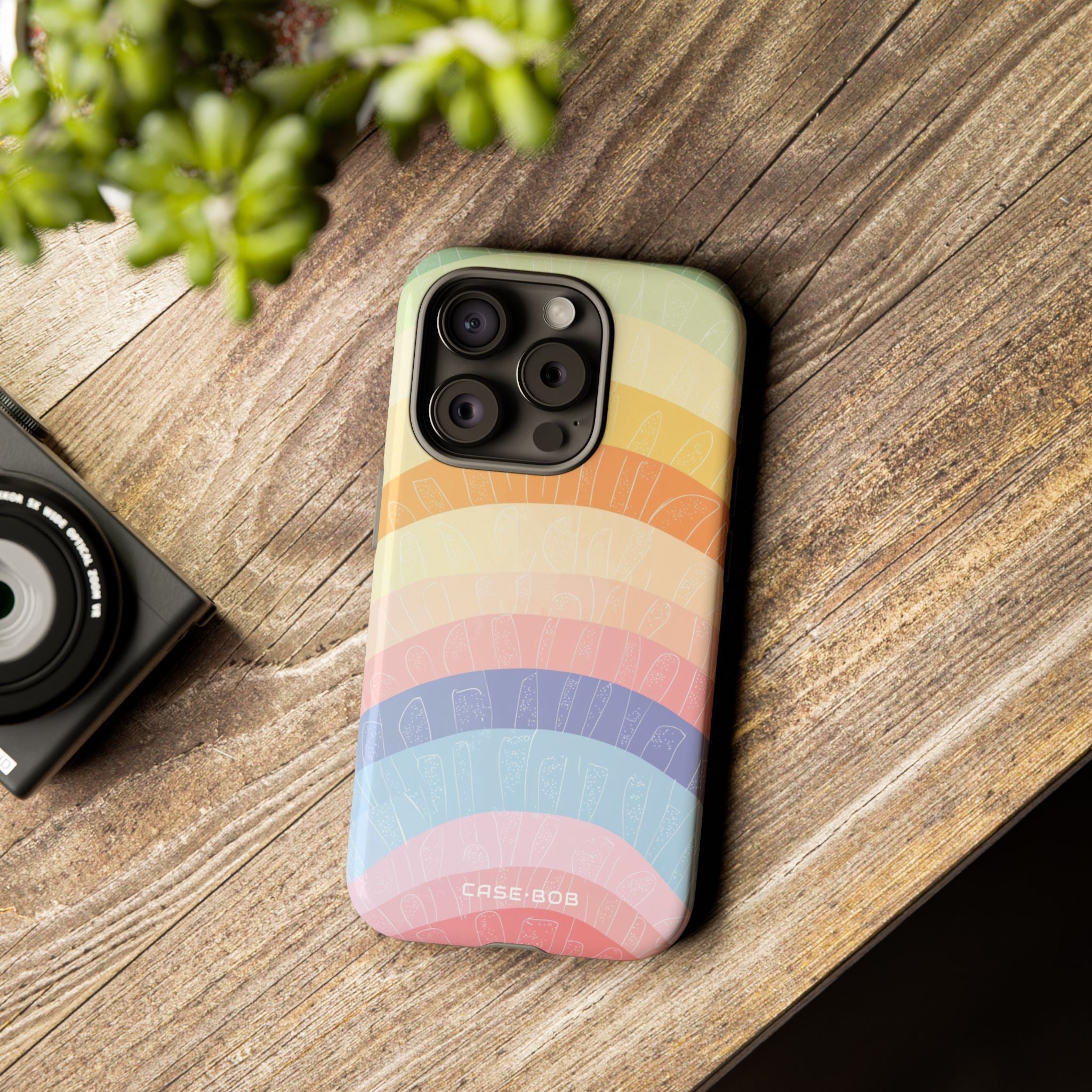 Pastell Regenbogen Bänder iPhone 15 Pro Case - Tough